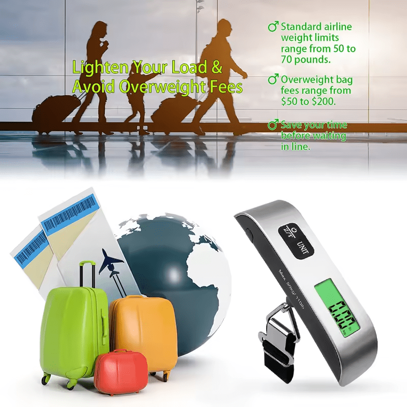 Smart Digital Luggage Scale – 50KG Max Capacity - YN